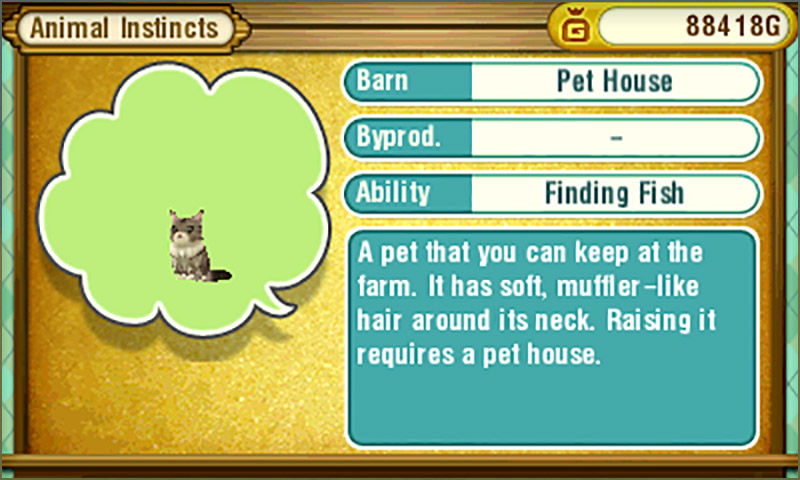 Story of Seasons: Trio of Towns - Keeping Pets: Abilities screenshot